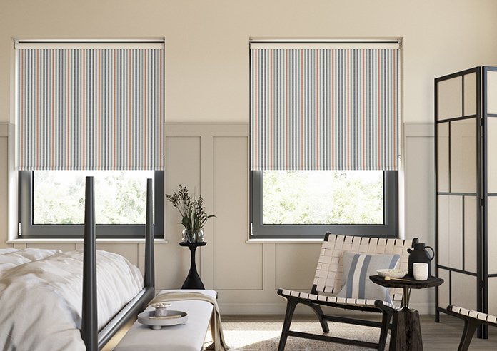 Emily Bond Cornish Stripe, Blue Multi - Roller Blind - Image 3